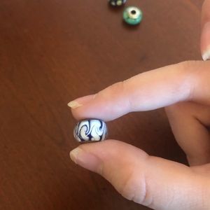 Blue swirl glass pandora charm